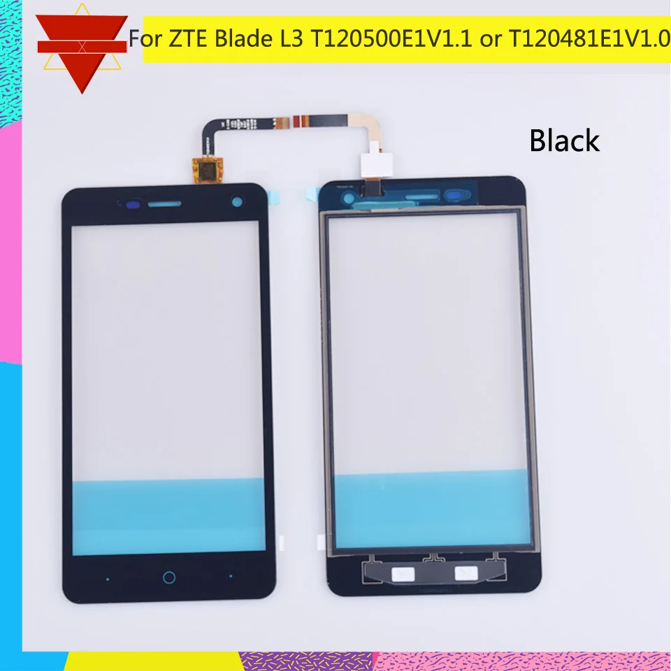 Сенсорный экран дигитайзер для zte Blade L3 T120500E1V1.1 или T120481E1V1.0 Сенсорная панель Сенсорный экран объектив Переднее стекло сенсор без ЖК-дисплея L3