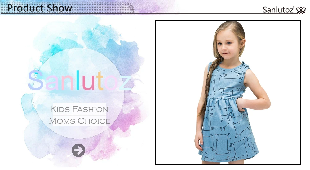 Sanlutoz Denim Kiz Elbise Kedi Cocuk Elbise Pamuk Yurumeye Baslayan 2017 Parti Dogum Gunu Marka Prenses Children Dress Girls Brand Clothesgirls Clothes Aliexpress