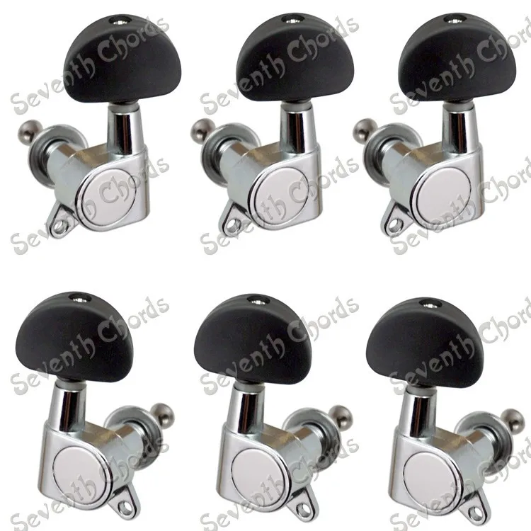A Set Black Big Semicircle Handle Sealed gear Guitar Tuning Pegs Tuners