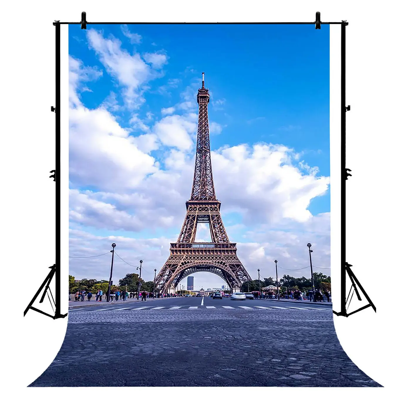 

5x7ft Paris Eiffel Tower Blue Sky Polyester Photo Background Portrait Backdrop