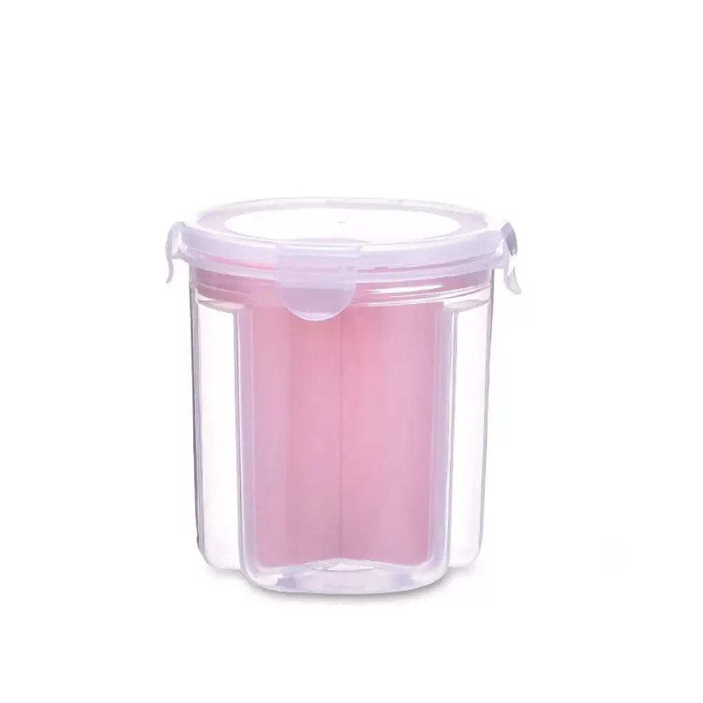 Отсек контейнер для хранения еды PP ясный злаковый кухонный Органайзер герметичная Вращающаяся крышка ящик для хранения закусок - Цвет: 13.5x14.5x11.5cm