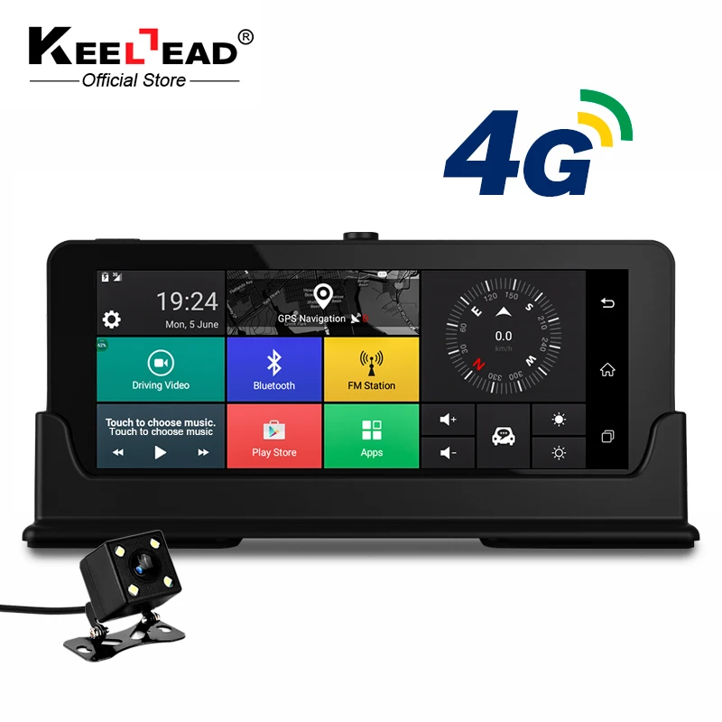 Автомобильный видеорегистратор KEELEAD 4G GPS 6 86 дюйма Android 5 1 ADAS Wi Fi