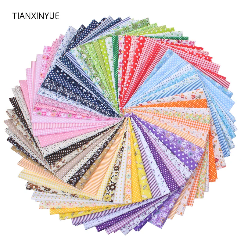 

TIANXINYUE 50cmx50cm 100% Cotton Quilts Fabric for DIY Sewing Patchwork Kids Bedding Bags Baby Cloth Fabric