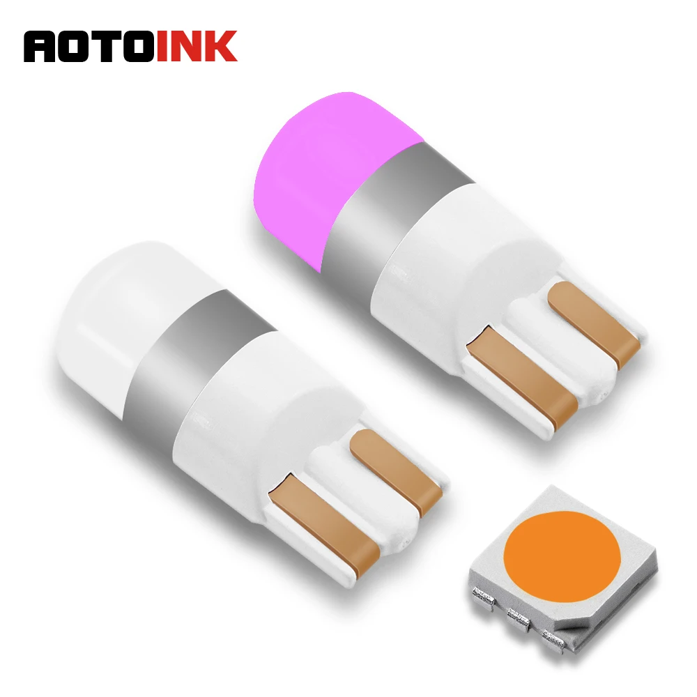 

AOTOINK 194 T10 Led Bulb W5W Car Interior Light 168 Car Styling Width T10 Bulb LED Trunk Lamp clearance Wedge Dome Light AE