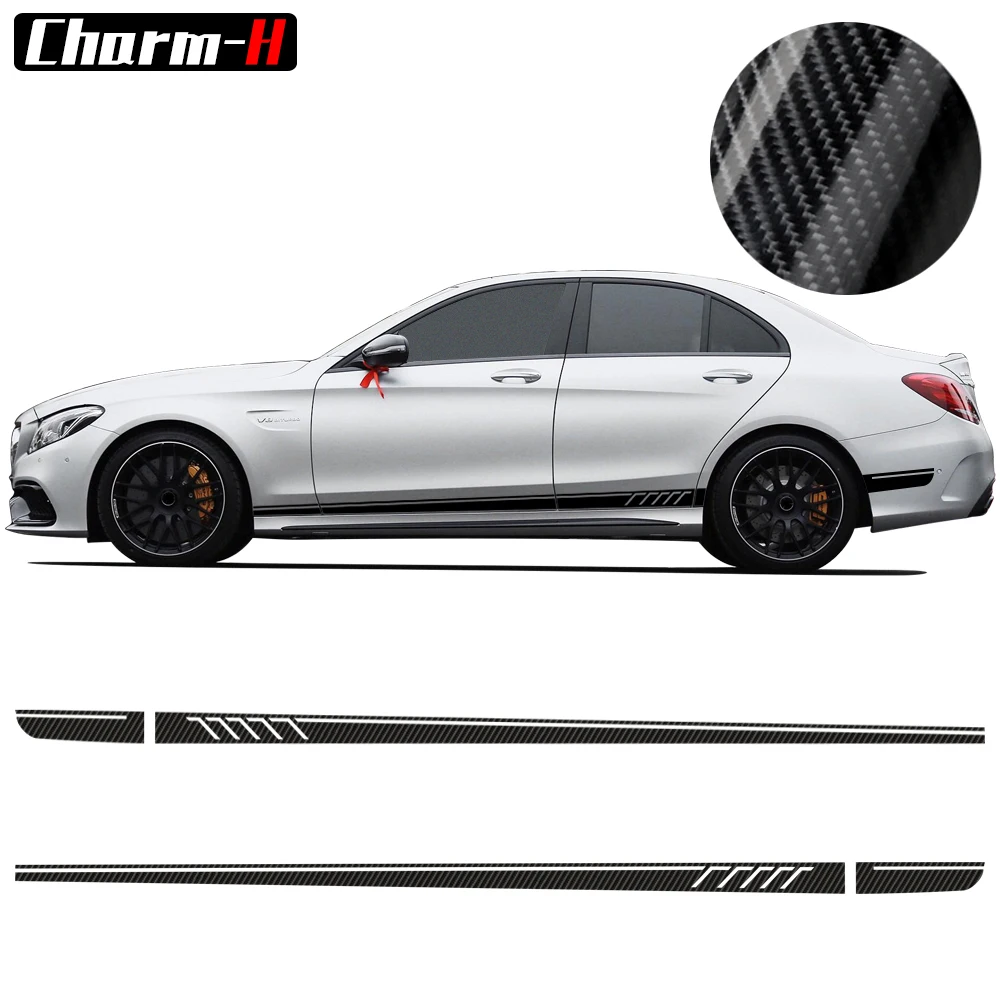 507 наклейки с боковыми полосками C63 AMG Edition для Mercedes Benz W204 C Класс Stickers 5D углеродное