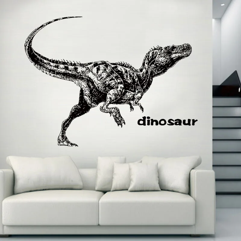 

Vinyl material Jurassic dinosaur home background wall hollowed-out engraved wall sticker