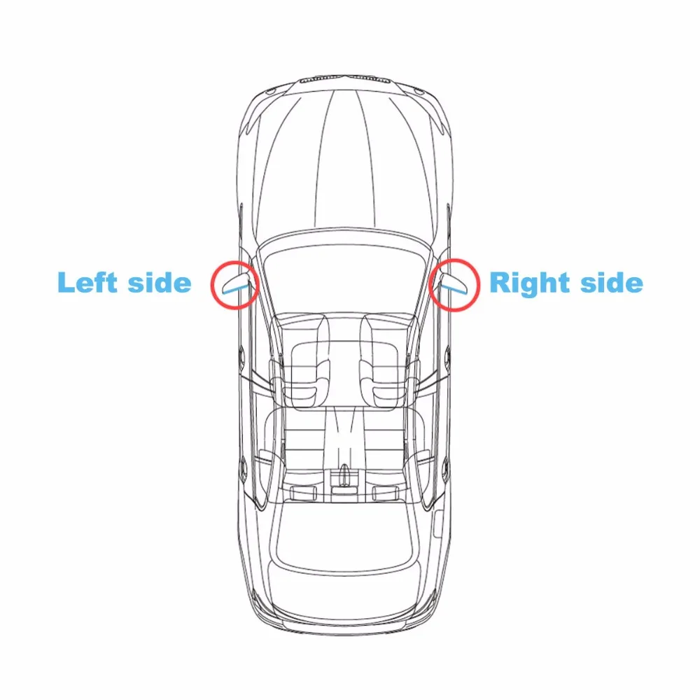 Blue Wing Mirror Glass With Base-Heated Car Angle Wide Glare Proof Mirror LED Turn Signal Lamp For Honda Civic 2006-2011