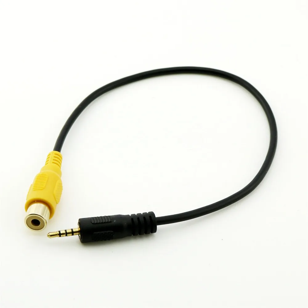 10 Pz 1Ft/30 Cm Rca Femmina A 2.5Mm Maschio Cavo Adattatore Av-In Macchina Fotografica Di Retrovisione Per Gps