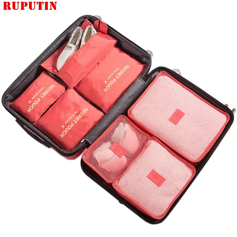 RUPUTIN جديد 7 قطعة/المجموعة عالية الجودة أكسفورد القماش MS السفر شبكة حقيبة في حقيبة الأمتعة المنظم التعبئة مكعب المنظم ل الملابس