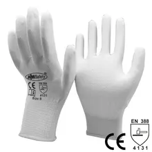 12 pares anti estática algodão pu náilon trabalho luva esd segurança eletrônico luvas de trabalho industrial para homem ou mulher