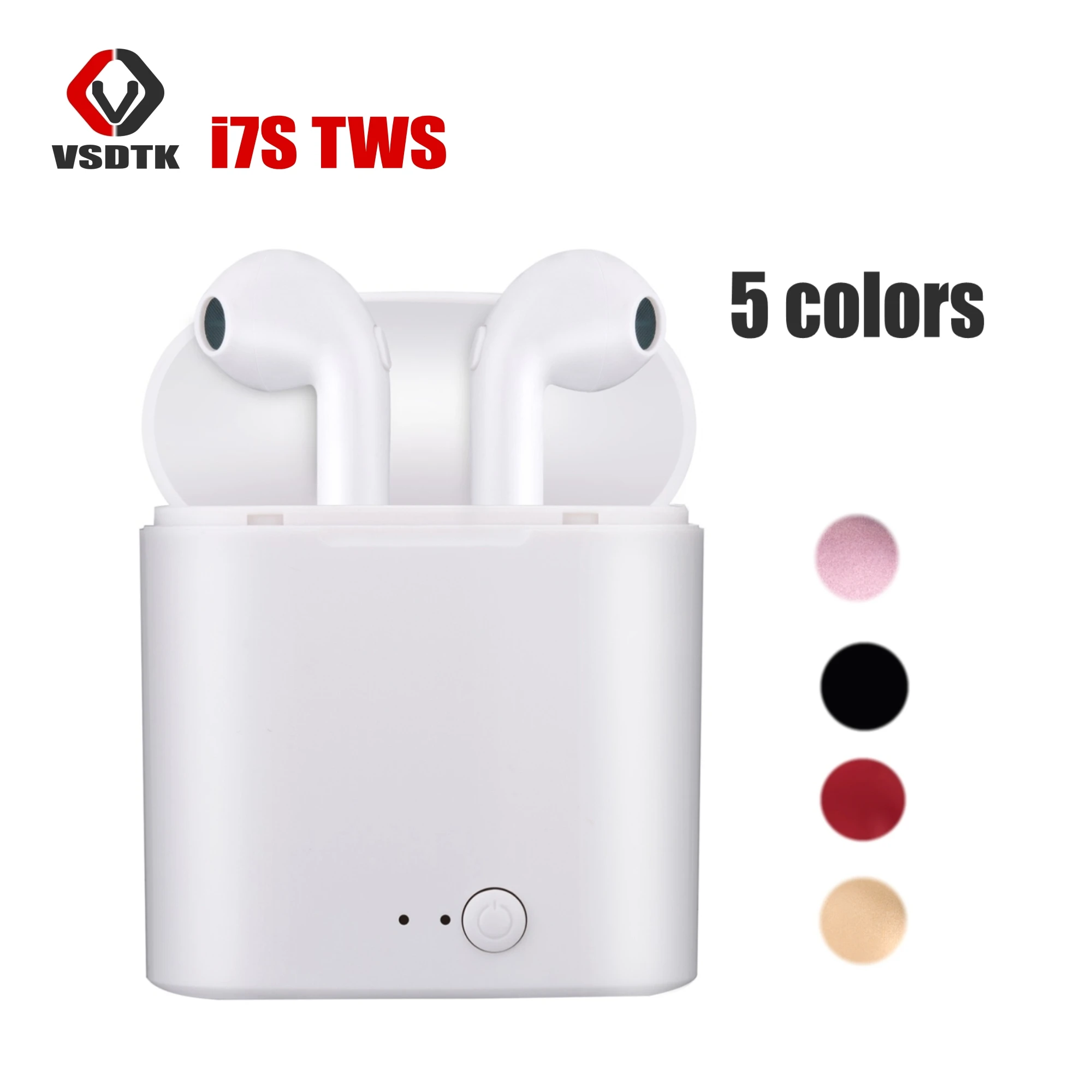 

2019New i7s tws Bluetooth Earbuds TWS Wireless Headsets Stereo In-Ear Earphones With Charging Box for all phone