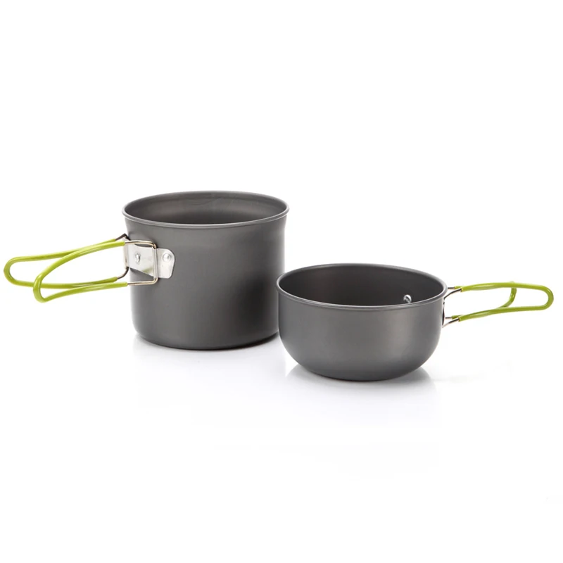 Protable acampar utensilios vajilla utensilios conjunto al aire libre senderismo Picnic mochilero Camping Tablewares herramientas cacerola 1-2persons