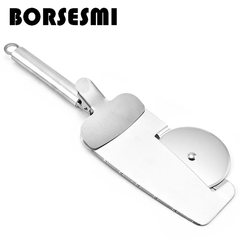 

Creative Stainless Steel Pizza Cutter with clip multi function Metal Pizza Wheels Cutting Knife Cake Bread Pies Round Tool 280mm
