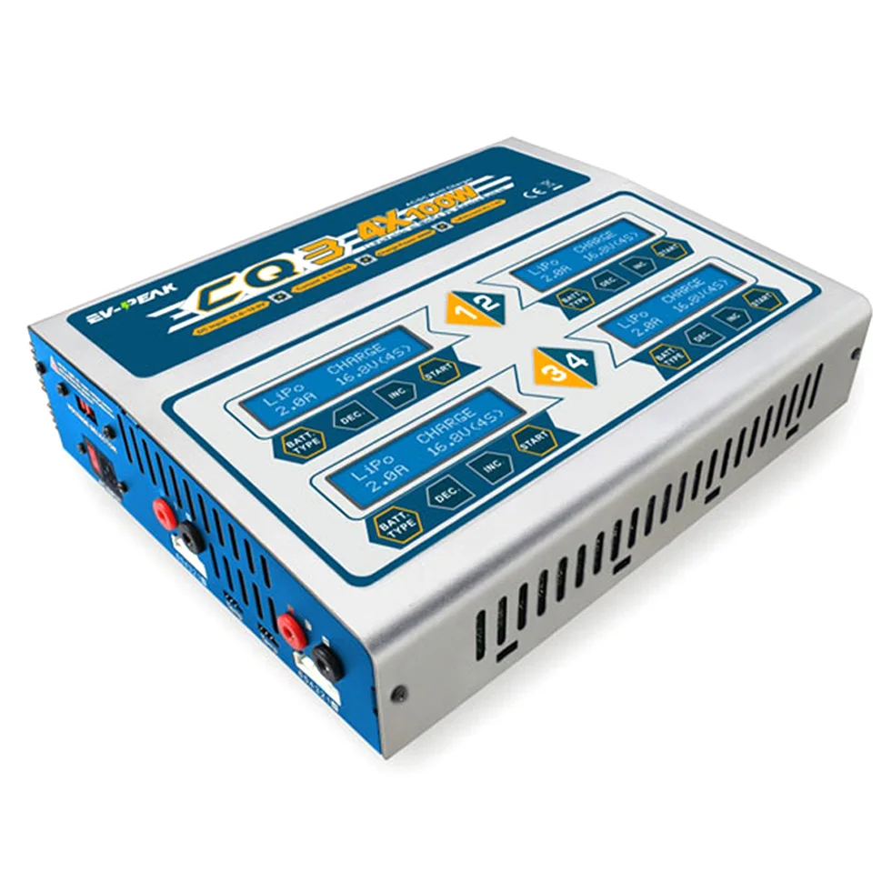 

Original EV-PEAK CQ3 Lipo Battery Charger 100W/10Ax4 RC Balance Nimh Nicd lithium Battery Charging Discharger with Digital LCD