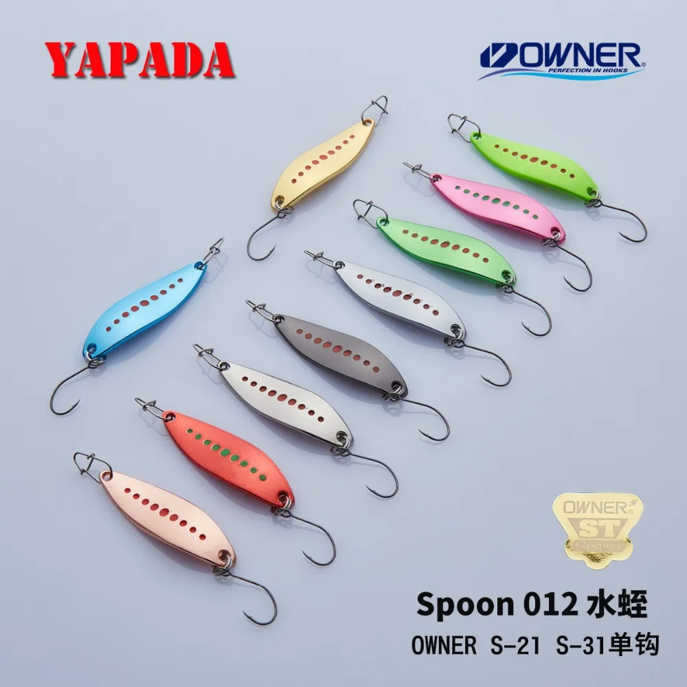 YAPADA ملعقة 012 جديد علقة 5g/45mm 7.5g/51mm مالك واحد هوك متعدد الألوان الزنك سبيكة معدنية صغيرة ملعقة الصيد السحر سمك السلمون المرقط YAPADA ملعقة 012 جديد علقة 5g/45mm 7.5g/51mm مالك واحد هوك متعدد الألوان الزنك سبيكة معدنية صغيرة ملعقة الصيد السحر سمك السلمون المرقط