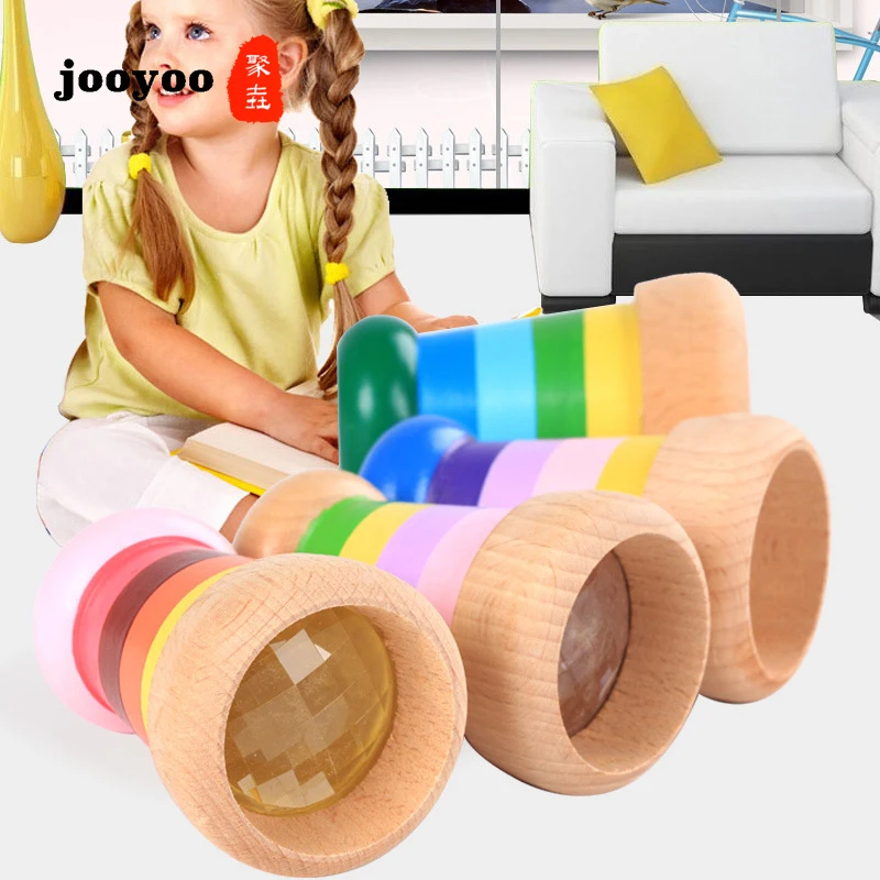 

2PCS Wooden Magical Bee Eye Multi-prism Effect Kaleidoscope Children Grasping Puzzle Early Education Toys Jooyoo