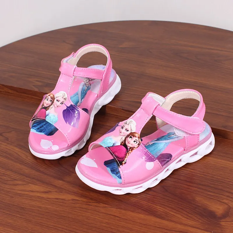 2018 Elsa Sandals Princess Elsa Anna Shoes Print Cartoon