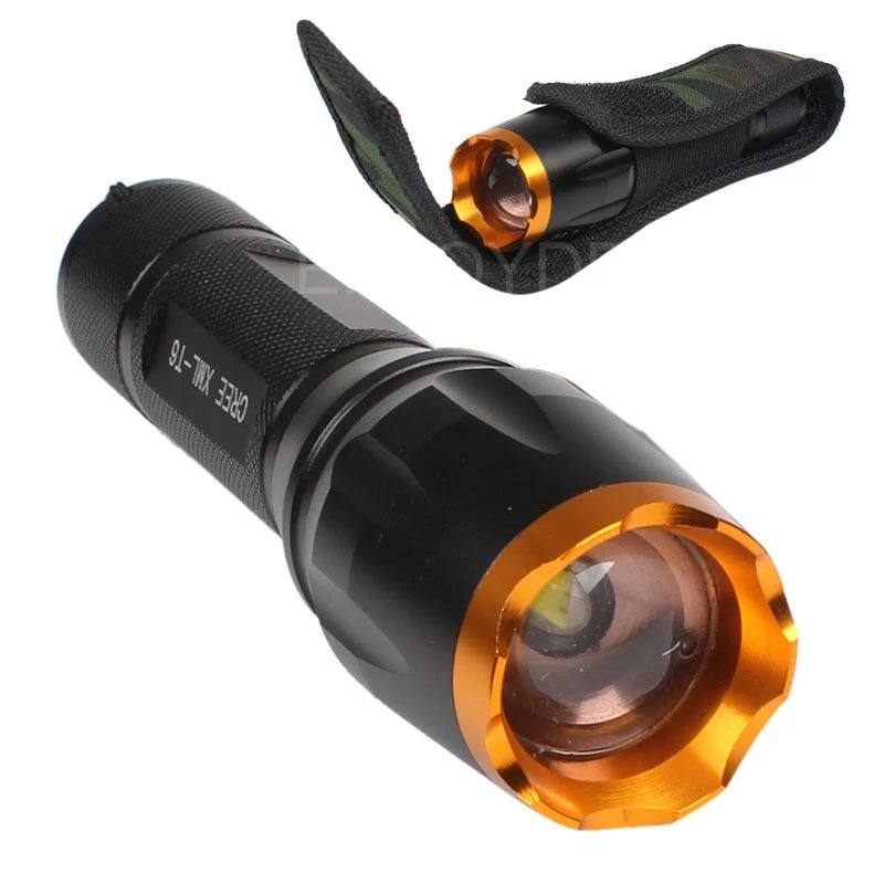 3000 Lumen CREE XM-L T6  led Torch Zoomable cree LED Flashlight Torch 5 Modes light  For 3xAAA or 1x18650 +Holster Free shipping