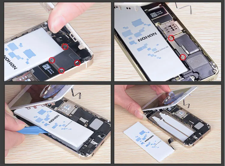 NOHON батарея Для Apple iPhone 5S 5C 6 6S 7 SE аккумуляторы Запасные батареи Бесплатный Ремонт Станков аккумулятор Реальная Емкость