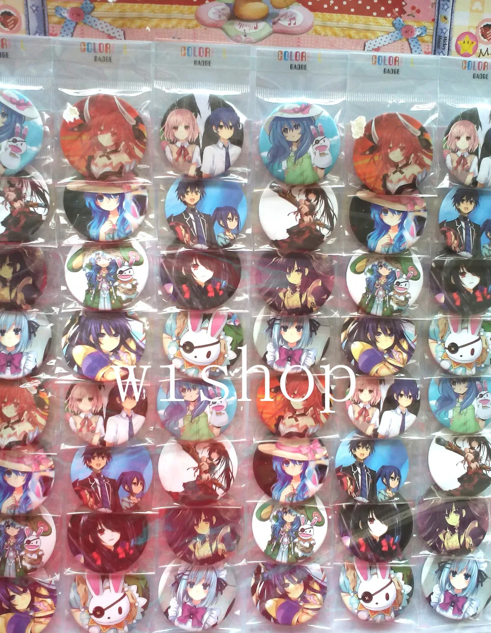 

New 48pcs/set Japanese Anime DATE A LIVE Pin Badges,Round Brooch Badge Kids Clothing Accessories 4.5 cm Free Shipping #M01