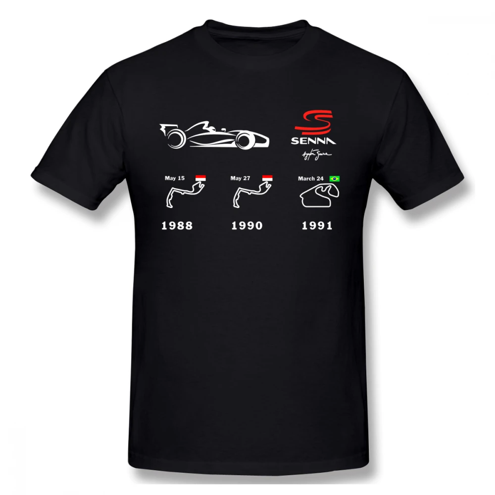 Racer Black Ayrton Senna T-shirt For Men Plus Size 5XL Team Shirt