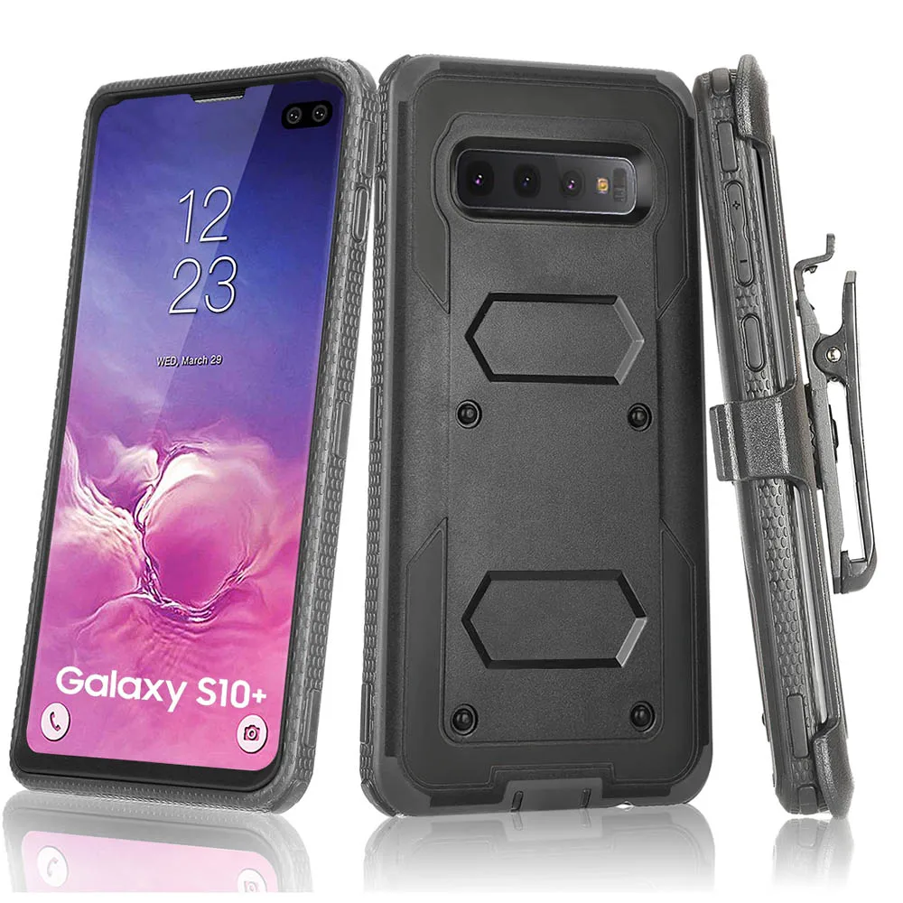 Heavy Duty Броня чехол для samsung Galaxy S10 плюс S10e Lite ударопрочный пояс клип футляр + Plus| |