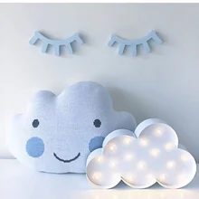 Новые модные из металла мультфильм белые облака свет Игрушечные лошадки для маленьких детей Спальня отменять ночь Спящая лампа