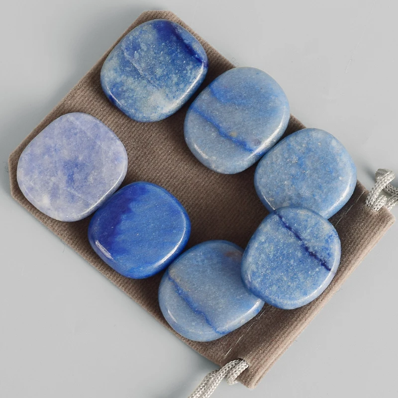 28*25*7 мм пальмовый камень натуральный синий авантюрин кварц для лечения кристалл портативный надпись Рейки Чакра обработка минералов камни