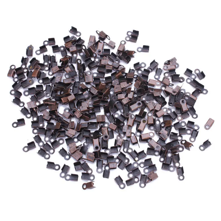 

200pcs/lot Necklace/Cord Crimp End Caps Tips W/Loop 4x9mm