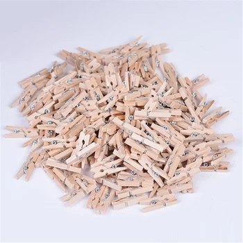 

1/5/10/12/50Pcs/pack School Office Stationery Mini Natural Wooden Clothes Photo Paper Peg Pin Clothespin Craft Clips Hot Sale