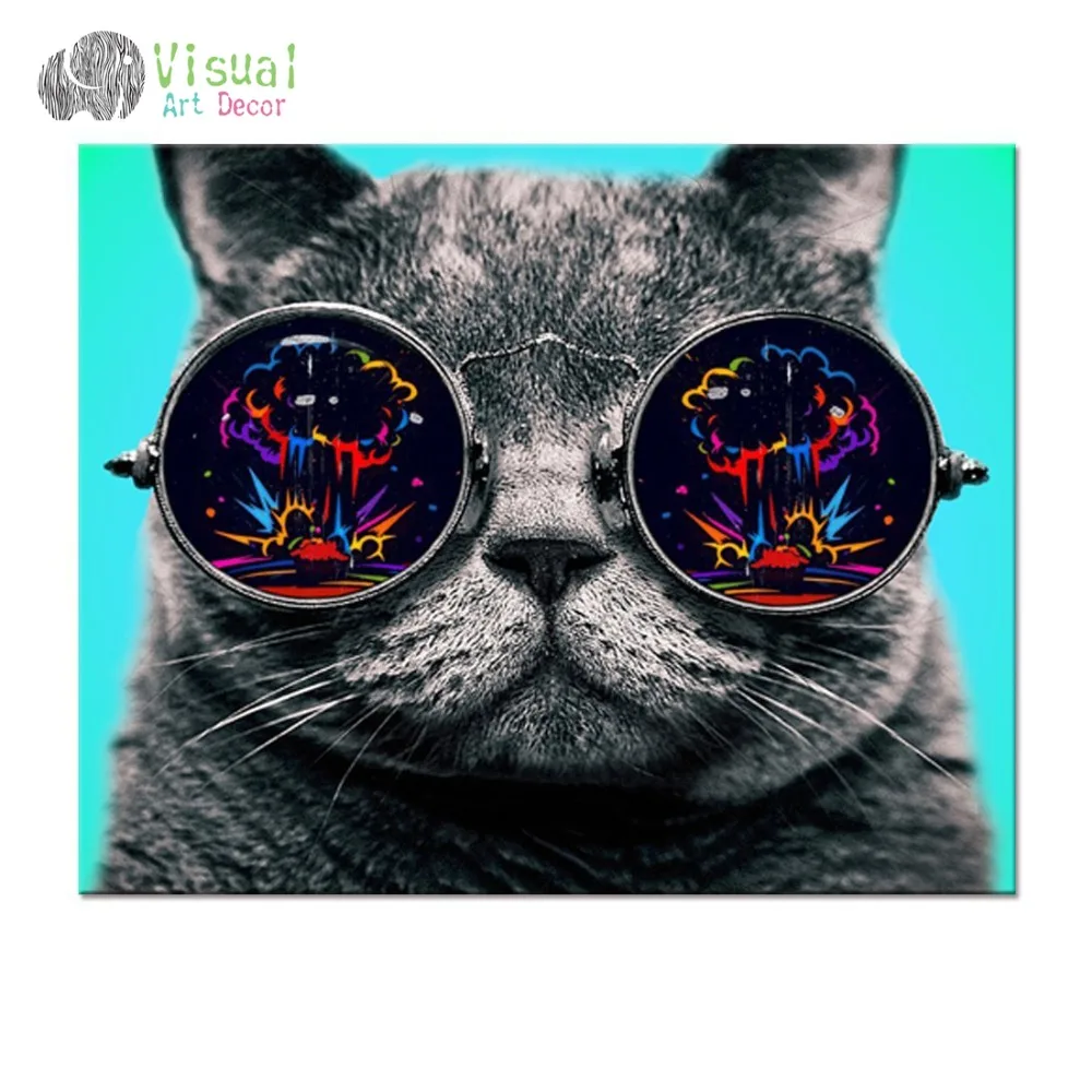 Aliexpresscom Beli Cool Cat Kanvas Poster Cat Gambar Kanvas Cetak