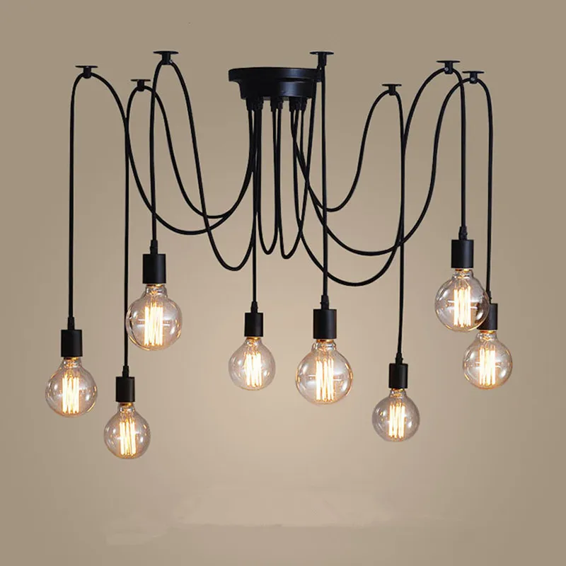  6/8/10 Vintage Large Pendant Lights Black Kitchen Island Bar Hotel Lighting Fixtures Art Deco Antiq - 32796467483