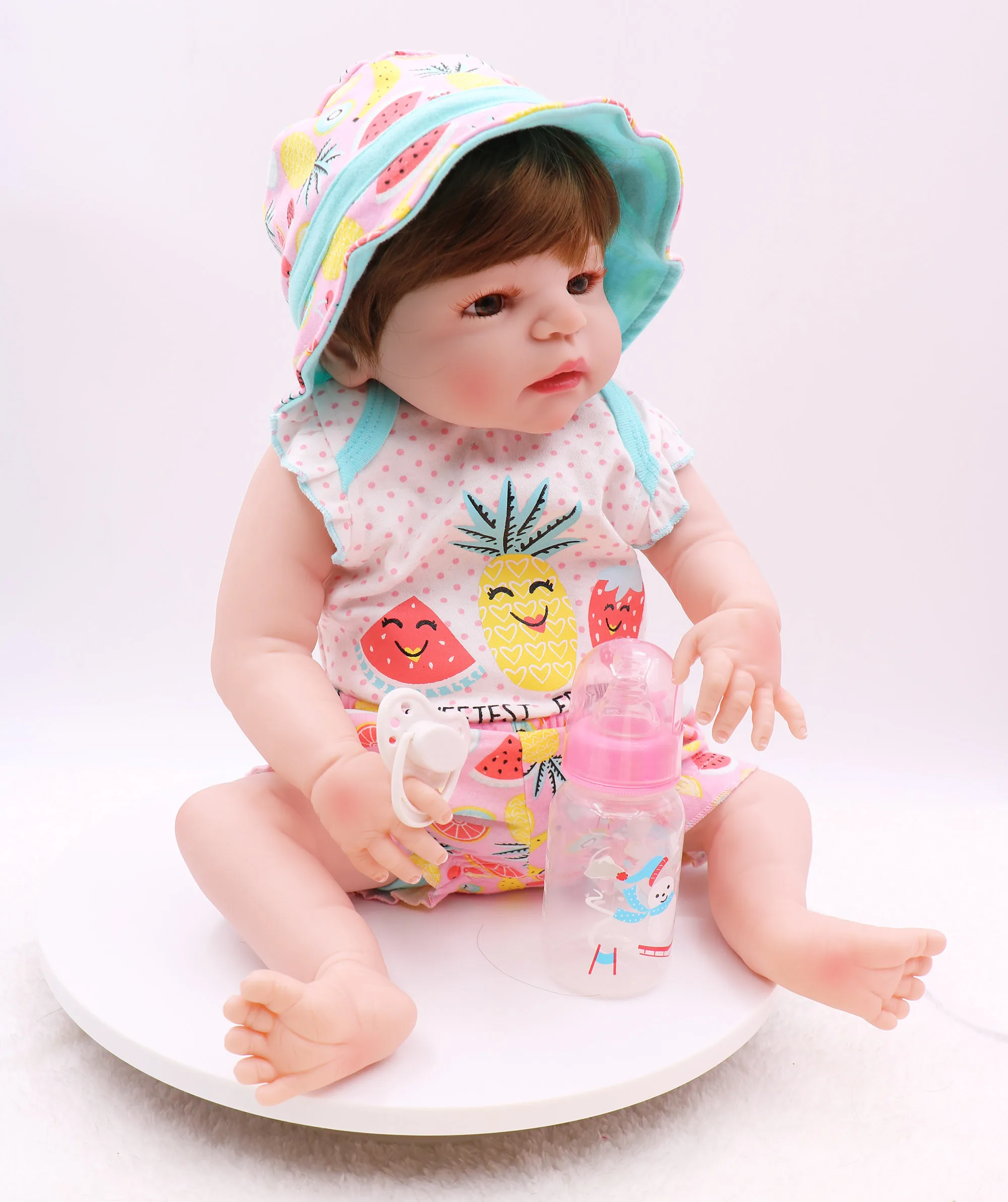 55 см DOLLMAI Новорожденный bebe кукла для новорожденных, для девочек тела силиконовая виниловая Реалистичная кукла Водонепроницаемая Ванна интерактивная игрушка детский подарок