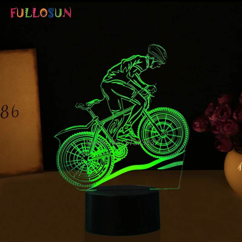 Fullosun USB светодио дный LED 3D лампа MTB горный велосипед 3D ночные огни 7 цветов луна лампа как украшение светодио дный светодиодные фонари