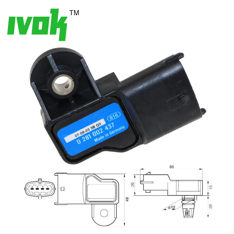 Оригинальный Boost давление MAP сенсор для Vauxhall VECTRA Signum Zafira Astra Frontera 0281002437 93171176 24459853 0 281 002 437 - изображение