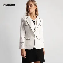 2017 Blazer Women Autumn Winter Fashion Solid Color Short Blazer Office Suit Black And White Casual Blazers Plus Size C05