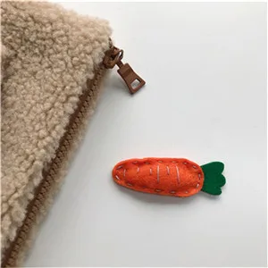 carrot Детская войлочная ткань набор залокок девушки прекрасные боковые зажимы Детские Заколки корейский стиль интересные аксессуары для волос - Цвет: carrot
