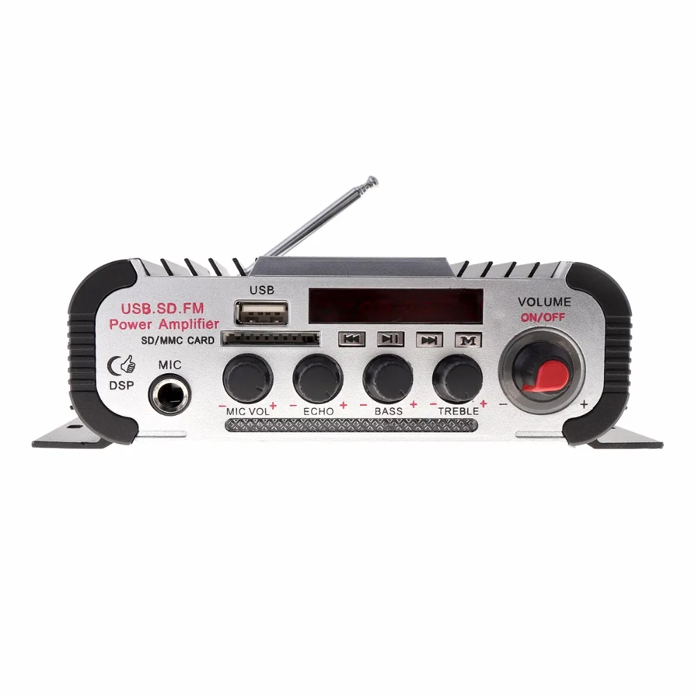 HY 600 DC12V 5A2CH Hi Fi автомобильный аудио усилитель мощности fm радио USD MP3 стерео