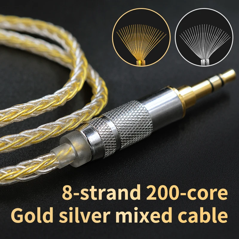 KZ 8 Core золото серебро смешанный кабель с 2pin/Mmcx разъем использовать для KZ ZS10 PRO/ZSN/ZST/ES4/ZS10/AS10/BA10/ZSN PRO