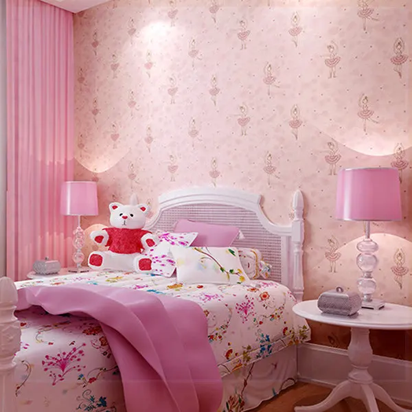 Pink Purple Yellow New Modern Contracted Cartoon Dancing Pink Purple Yellow New Modern Contracted Cartoon Dancing Wallpaper Roll Children S Bedroom