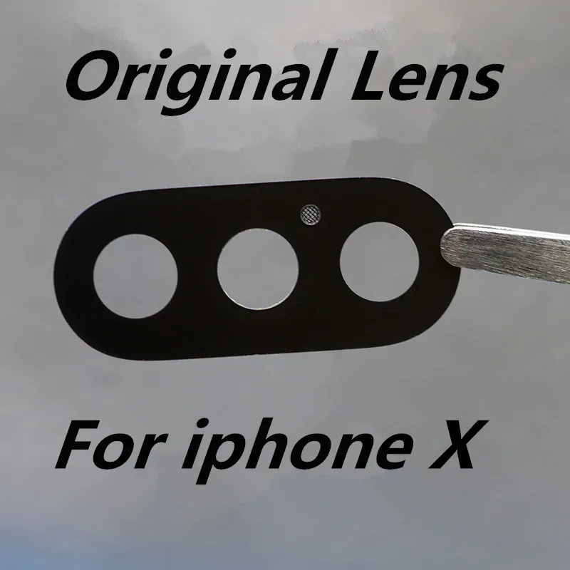 5 أجزاء الأصلي الخلفية عودة الياقوت كاميرا زجاج غطاء العدسة ل فون X العدسات الهاتف المحمول حالة استبدال إصلاح الغيار جزء