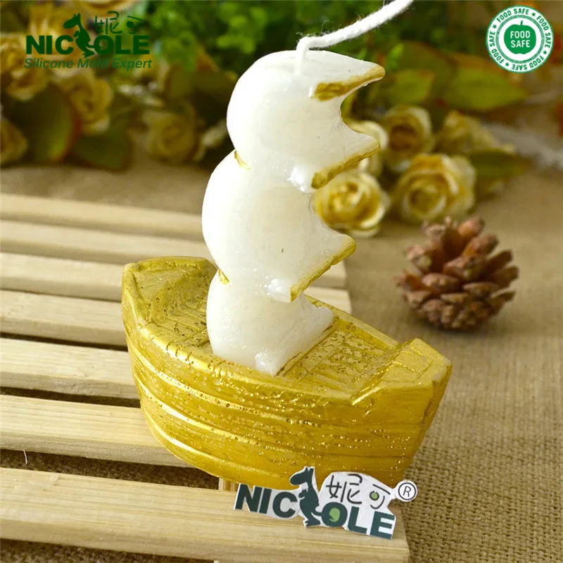 Buy 3D Sailing Boat Silicone Candle Mold Flexible