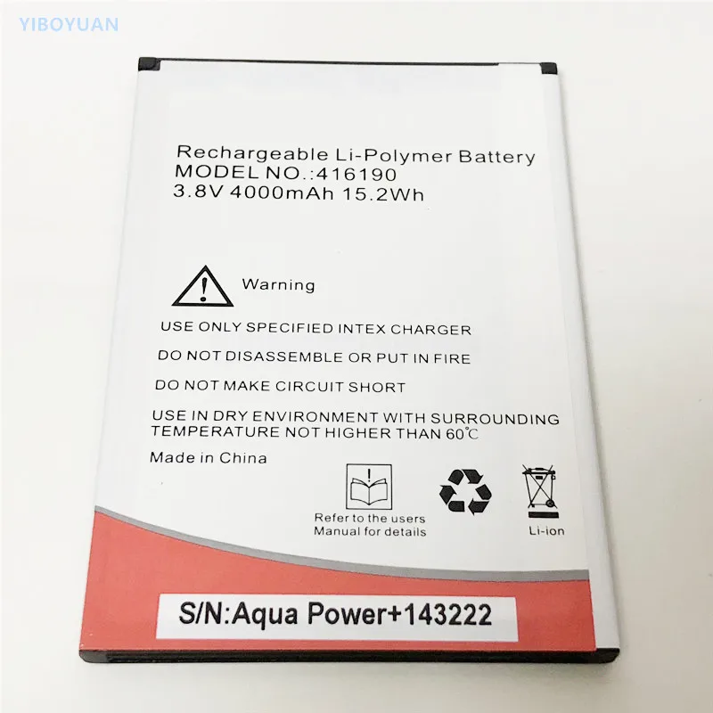 

3.8V 4000mAh 416190 For Intex Aqua Power+ Battery