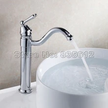 Современные Chrome бортике Кухня раковина кран поворотный Носик бассейна кран Одной ручкой wnf210
