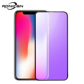 

0.23mm 3D Curved Tempered Glass for iPhone X RONICAN Soft Edge High Definition Anti Blue Light Screen Protector for iPhone XS