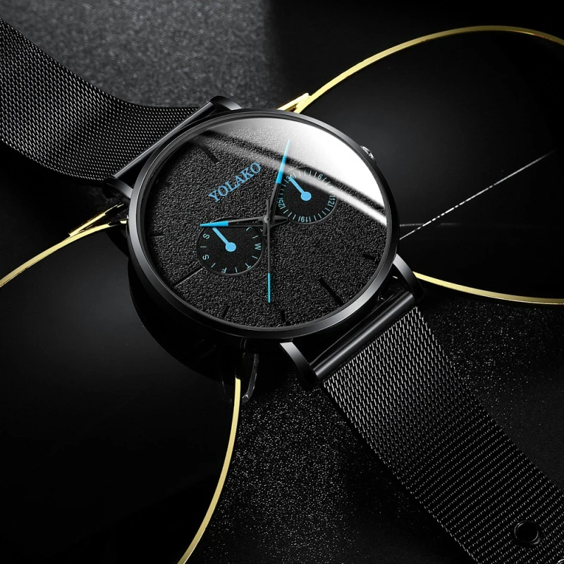 

Blue Pointer Casual 2019 New Watch Mesh Belt Fashion Quartz Fashion Mens Watch Luxury Male WriststWatch Clock Relogio Masculino