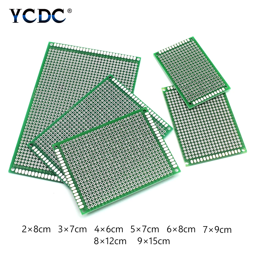 

5x 8sizes Prototype Paper PCB Printed Circuit Board Universal Proto Breadboard Duel Sides Tin Plated Circuits For DIY Projects