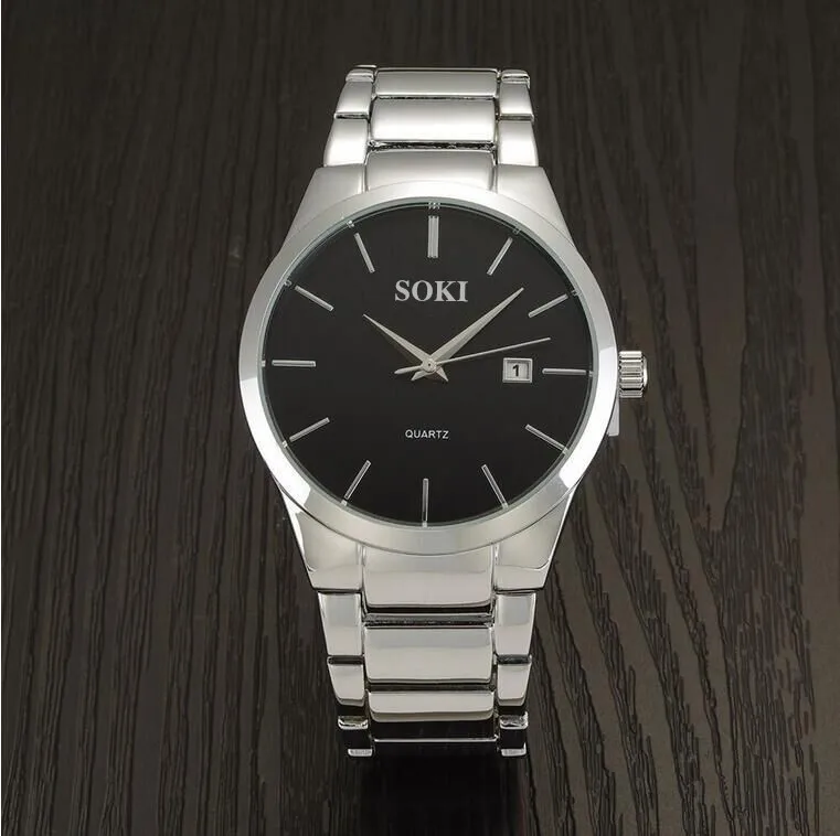 Prix pour Soki top marque hommes montres de mode de causalité quartz montres en acier inoxydable horloges mâle Prix pour Soki top marque hommes montres de mode de causalité quartz montres en acier inoxydable horloges mâle