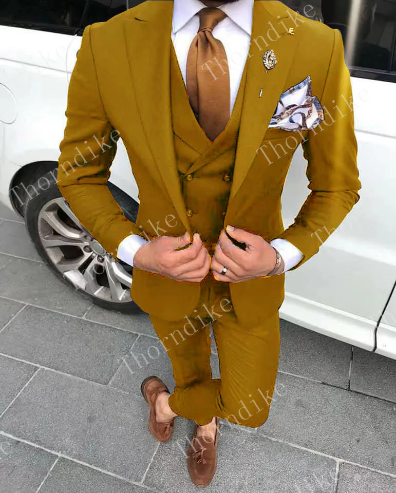 Мужской костюм Thorndike Custome Homme, свадебные приталенные смокинги, мужские костюмы, строгие костюмы для выпускного(пиджак+ брюки+ жилет