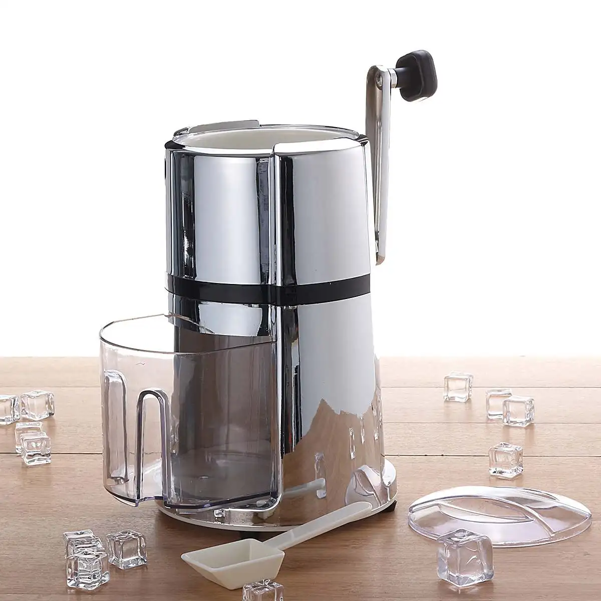 

Manual Ice Shaver Crusher Chopper Scoop Portable Stainless Steel Hand Operated Smoothie Maker Home Bar Tool Shredding Machine